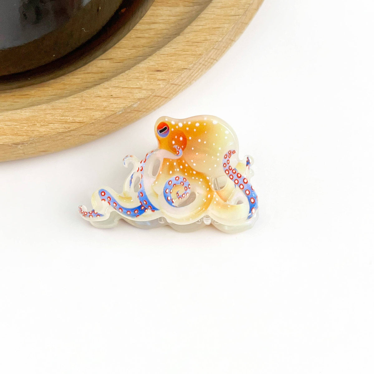Mini Octopus Hair Claw Clip: White