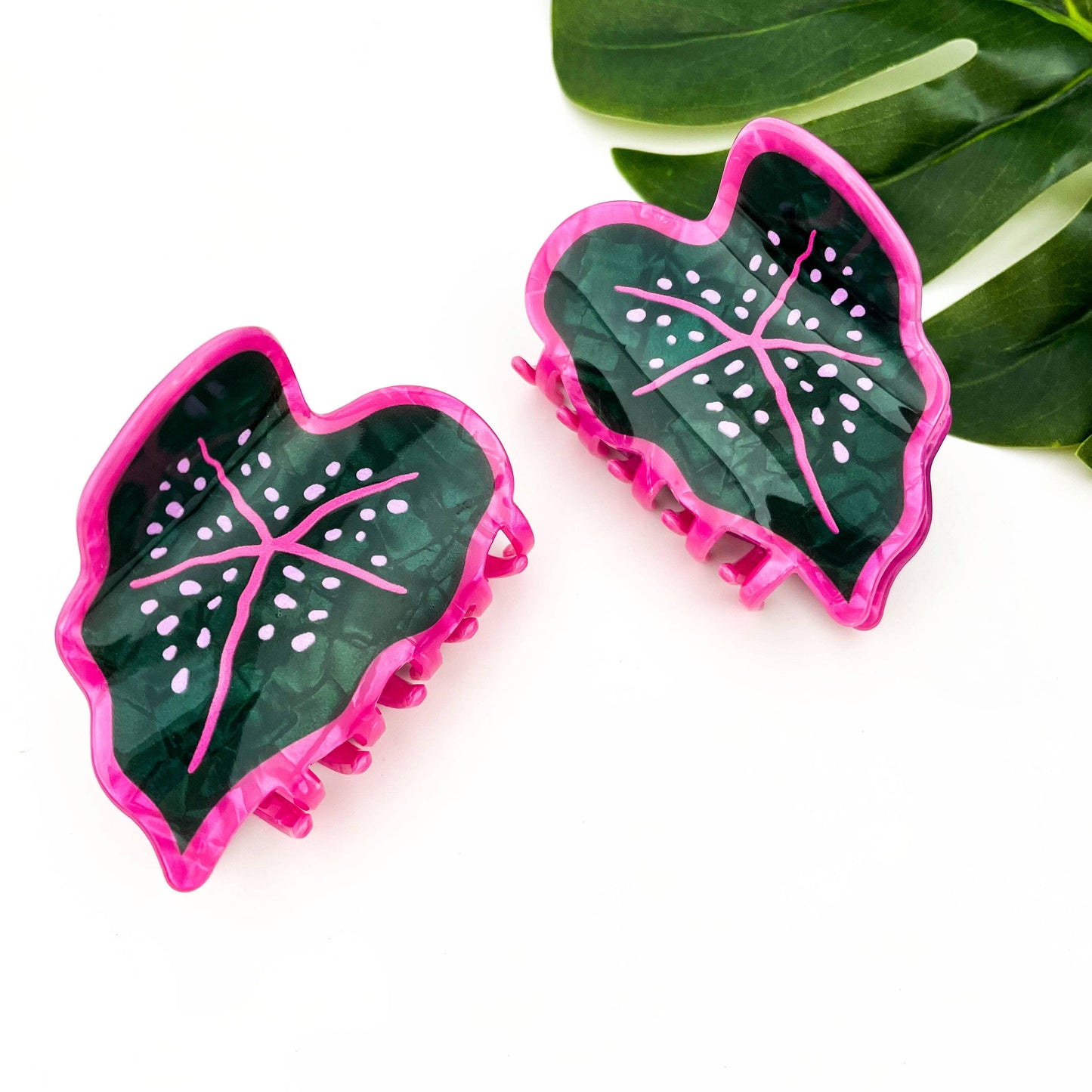 Green Leaf Hair Claw Clip