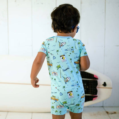 We Go Holoholo Shortie Bamboo Romper: 6-12M