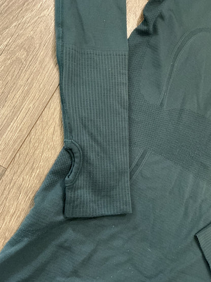 Lululemon Swift Stride Shirt Womens Small Long Green Sleeve Seamless Thumbholes