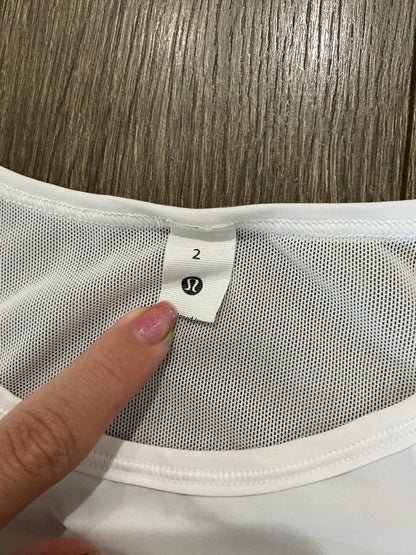 Lululemon white Align Racerback sculpt Tank Top reflective women's small XS 2