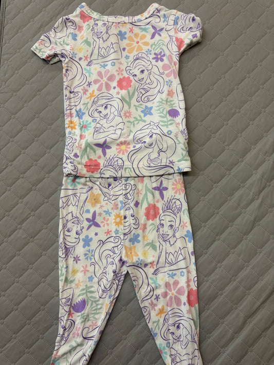 Disney Princess Colorful Pajama, 2T