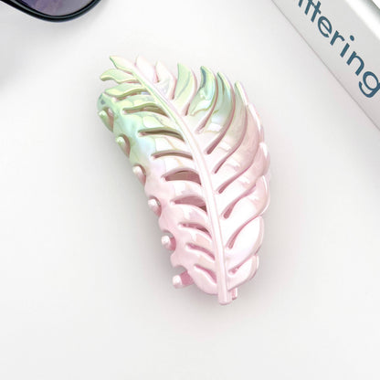 Candy Color Gradient Leaf Hair Clip: YellowPurple