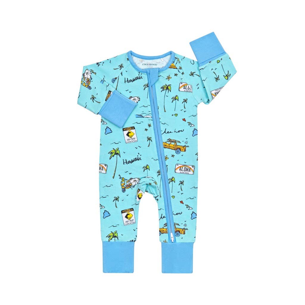 We Go Holoholo Bamboo Coverall: 3-6M