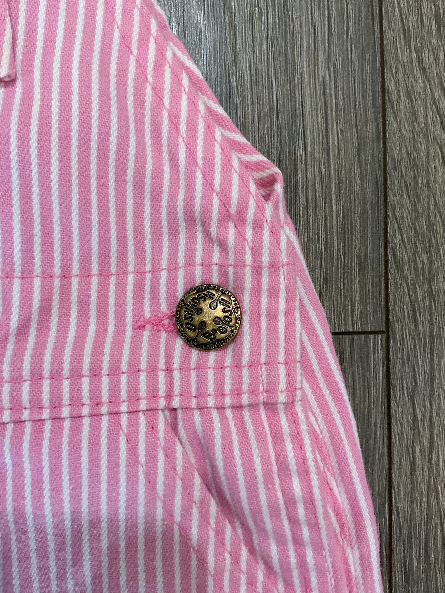 Vintage Oshkosh B'Gosh Vestbak Pink Stripe Bibs Overalls 12 Months rare