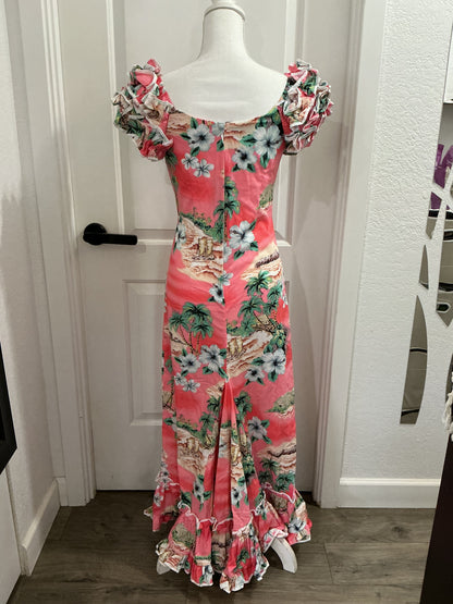 NWOT KY‘S Hawaii Vintage Hawaiian Ruffle Dress, XXL
