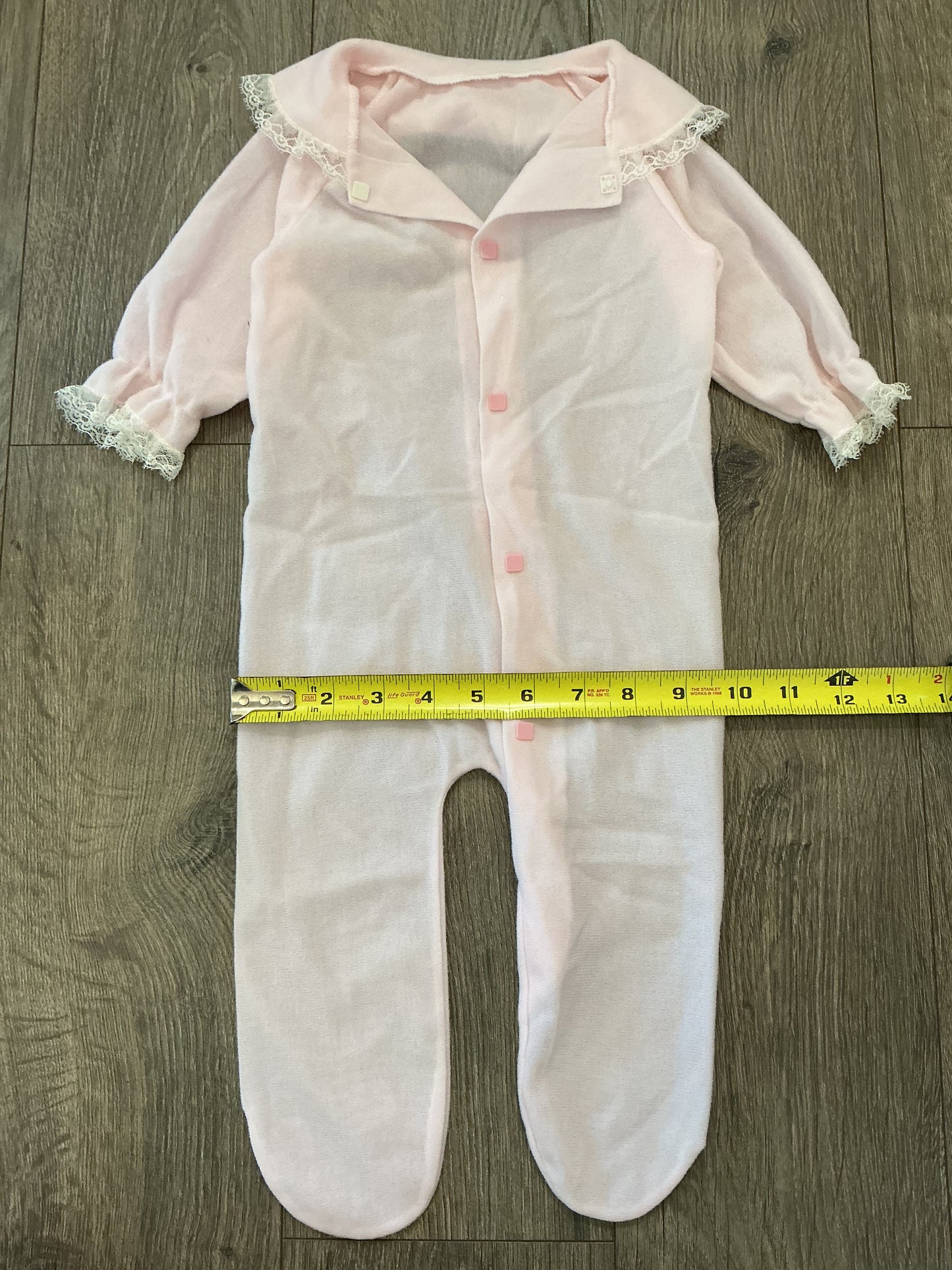pink one piece, sleepwear lace kids girls 3T romper button up vintage￼