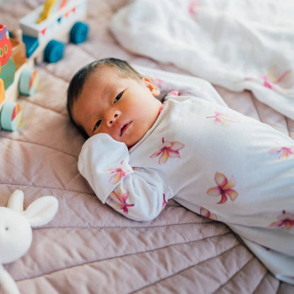 Plumeria Bamboo Layette Gown: 3-6M