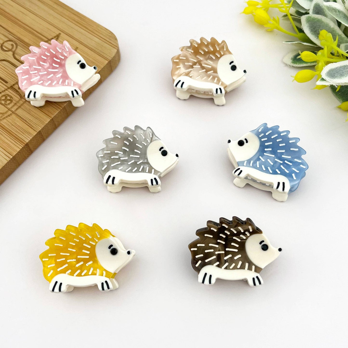 Mini Hedgehog Hair Claw Clip, Animal Hair Clip: Pink
