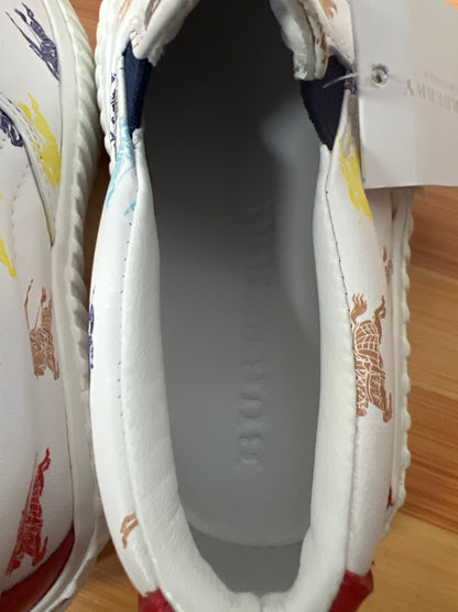Genuine Burberry Children White Multi Color Slip On Shoes size 24/US 8 NEW