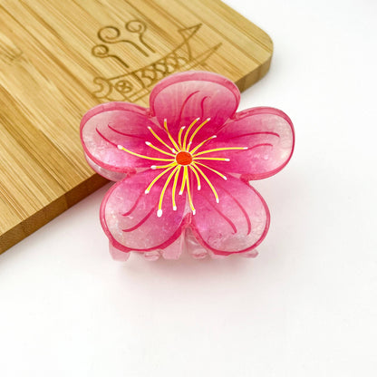 Sweet Plum Blossom Hair Claw Clip, Vacation Hair Clip: Red
