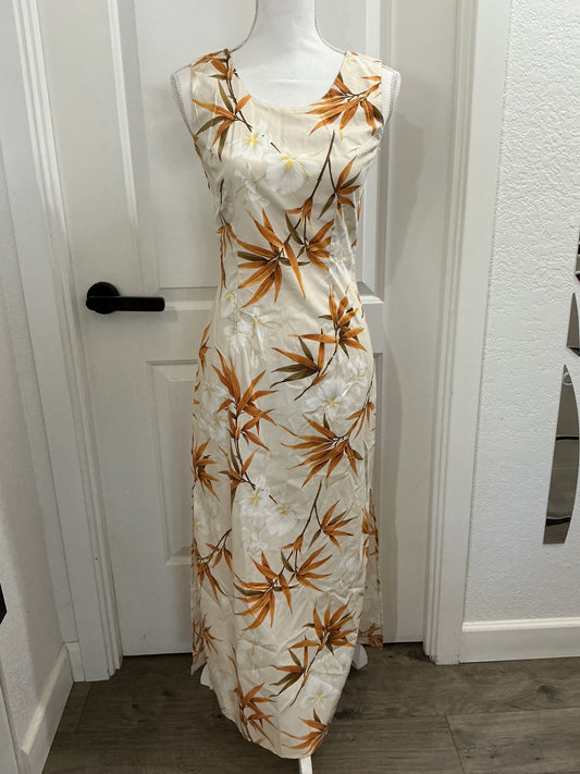 NWOT KY’s Hawaii Vintage Hawaiian Beige Long Dress S, Med