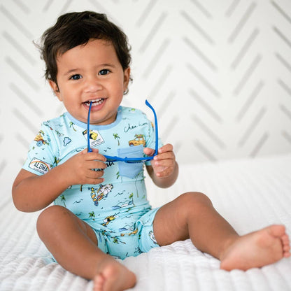 We Go Holoholo Shortie Bamboo Romper: 6-12M