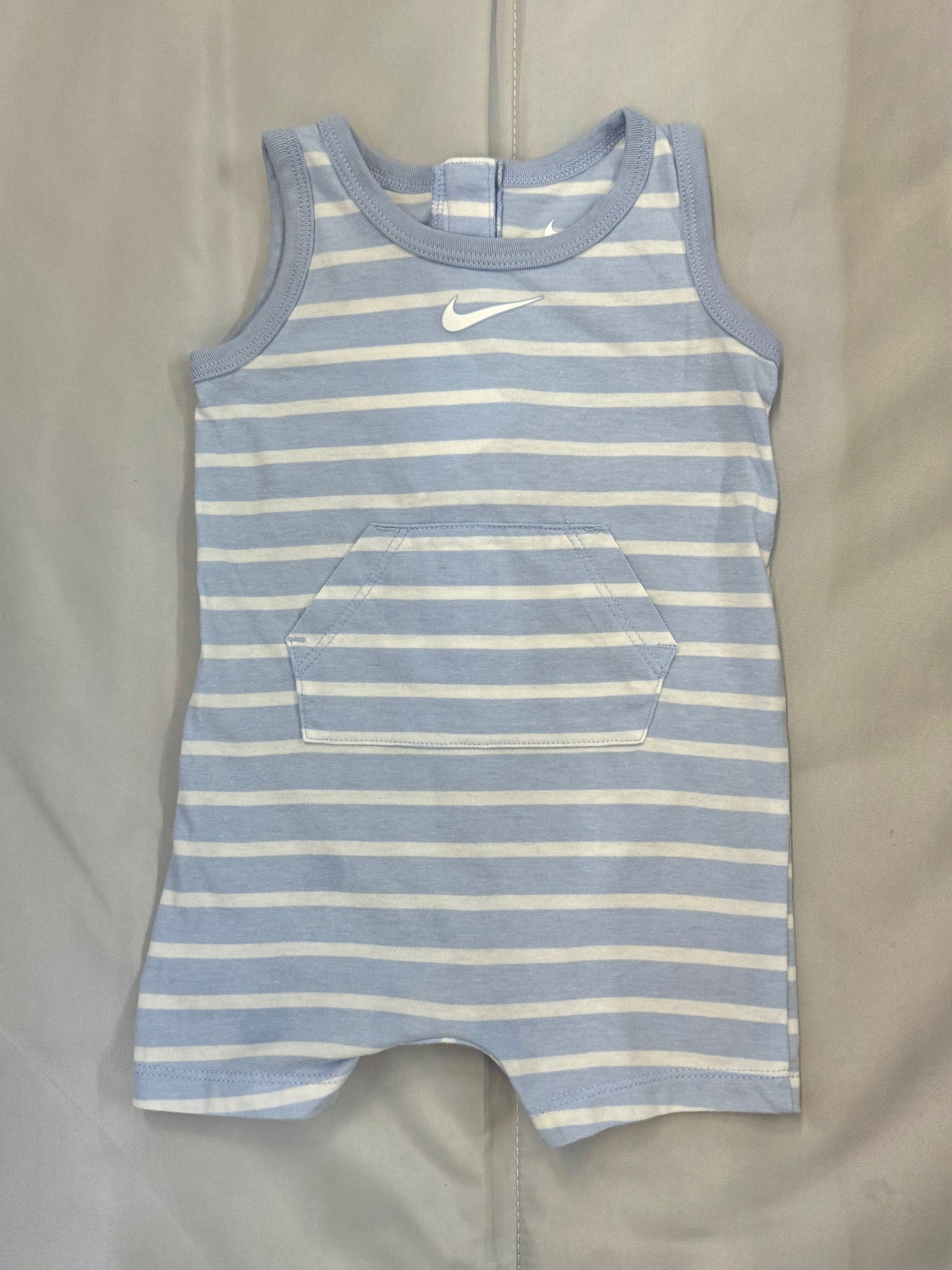 Nike Blue Stripes Tank Romper, 6m