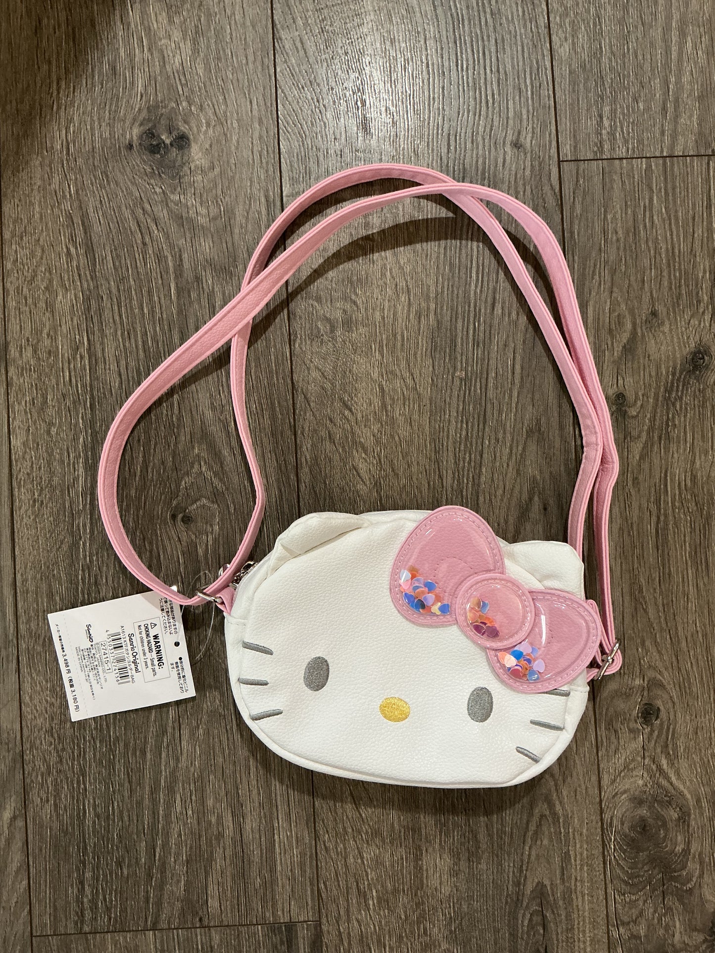 Sanrio Hello Kitty Kids' Face-Shaped Shoulder Bag Pink New