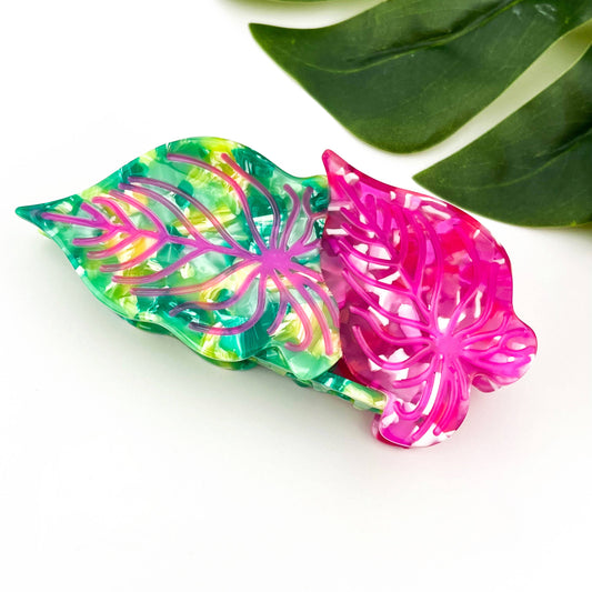 Pink/Green Double Kalo Claw Clip