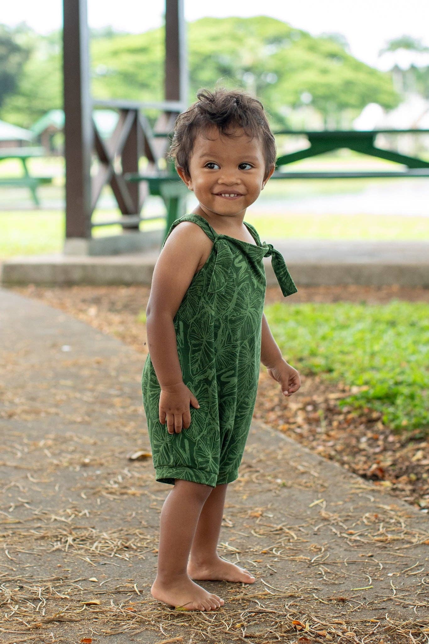 Green Kalo Scribble Makani Overall: 18-24MO