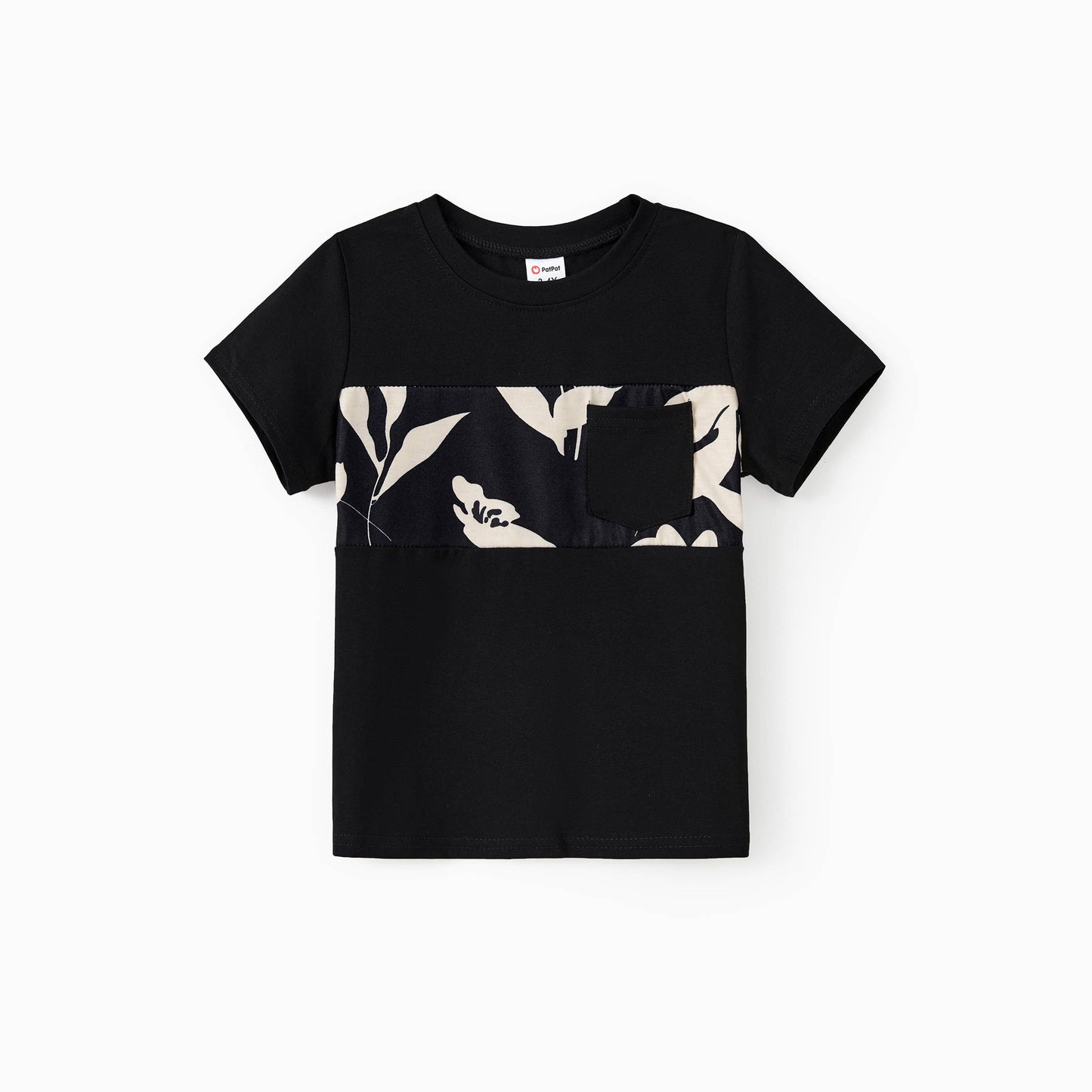 Black Floral Panel Tee: 3-4 Years