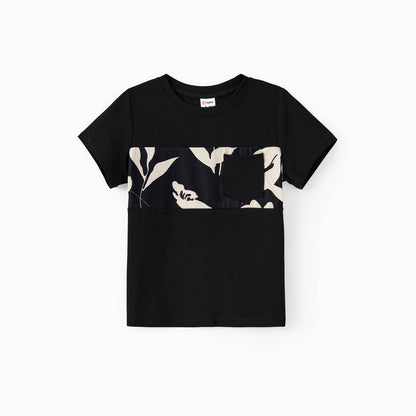 Black Floral Panel Tee: 3-4 Years