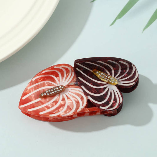 Double Anthurium Claw Clip