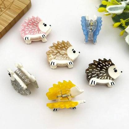 Mini Hedgehog Hair Claw Clip, Animal Hair Clip: Light Brown
