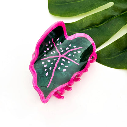 Green Leaf Hair Claw Clip