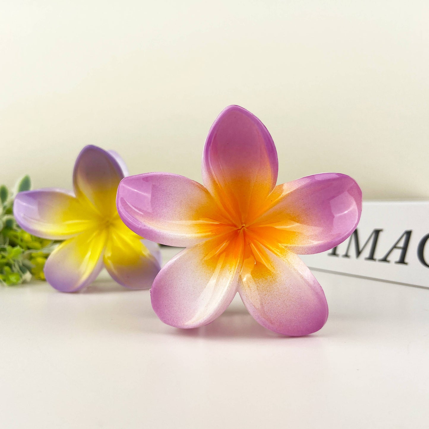 Plumeria Claw Clip, Light Purple