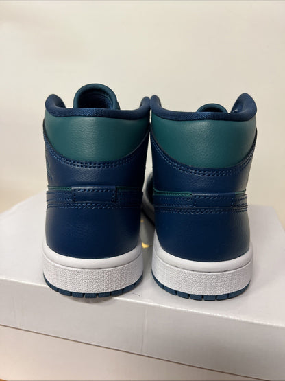 Nike Air Jordan 1 Mid Sky J Teal Blue White Sneakers BQ6472-301 Womens Size 5