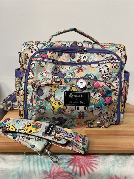 Jujube Tokidoki Perky Toki BFF Diaper Bag Backpack Changing Pad Messenger Strap