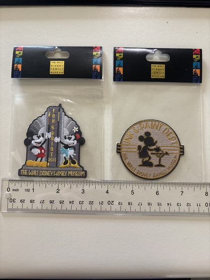 NEW 2 WALT DISNEY FAMILY MUSEUM 2013 PATCH INK & PAINT DEPT MICKEY MINNIE