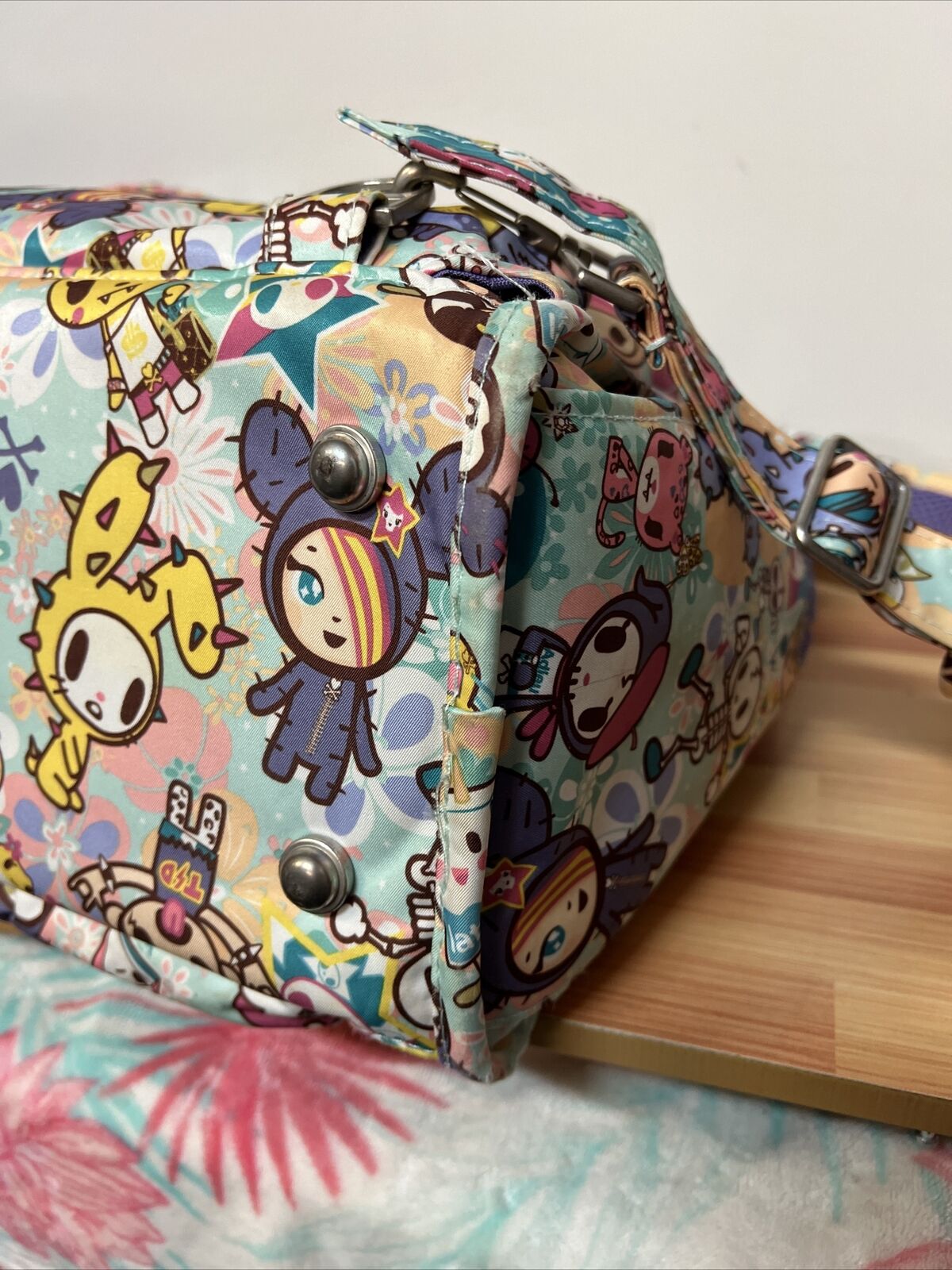 Jujube Tokidoki Perky Toki BFF Diaper Bag Backpack Changing Pad Messenger Strap