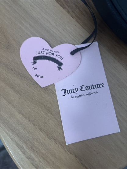 Juicy Couture Heart Wristlet Wallet Black Pretty Bow Heart New Sealed