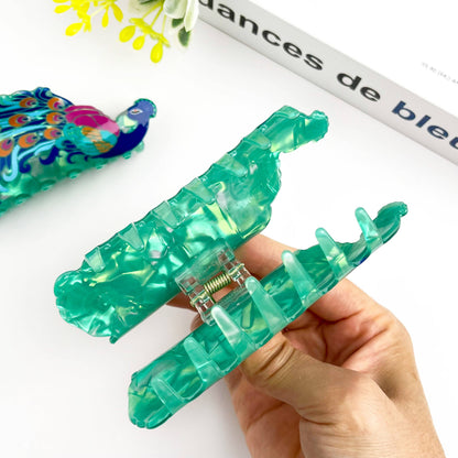 Peacock Claw Clip, Green