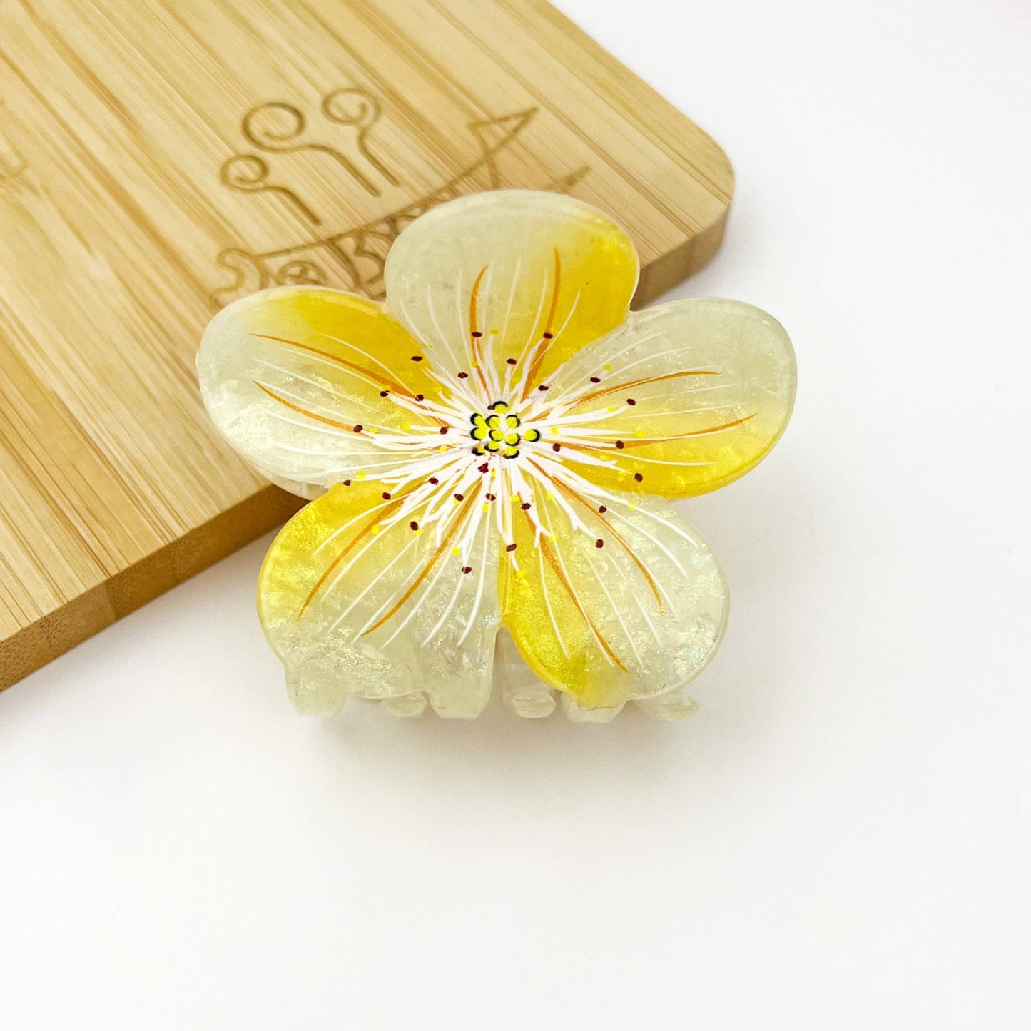 Sweet Plum Blossom Hair Claw Clip, Vacation Hair Clip: Red