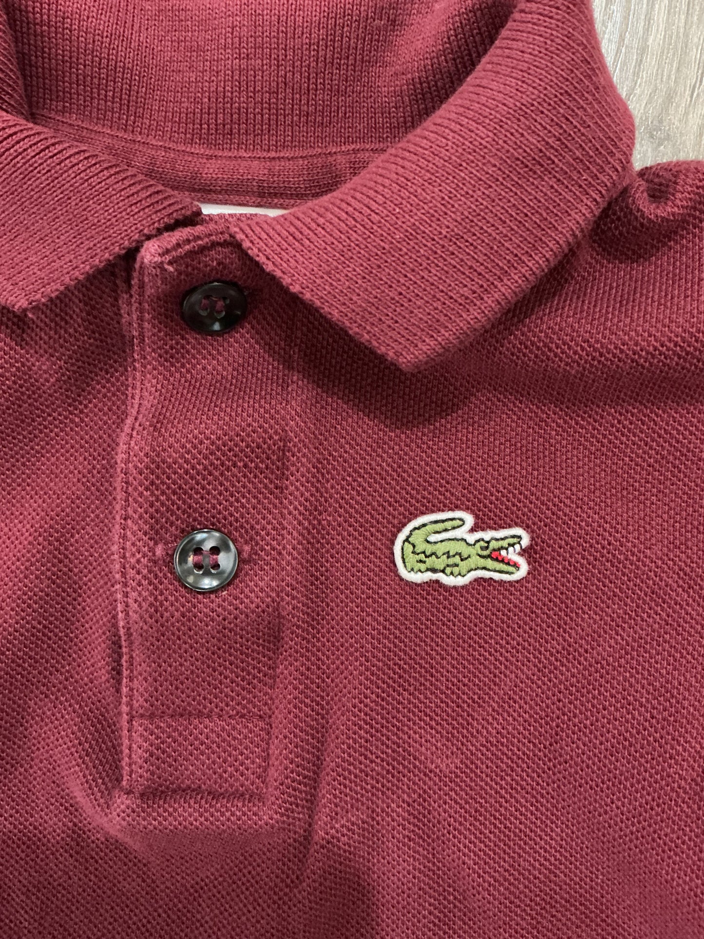 Lacoste Classic Pique Polo Shirt Maroon Short Sleeve Polo Shirt Boys 2 Years