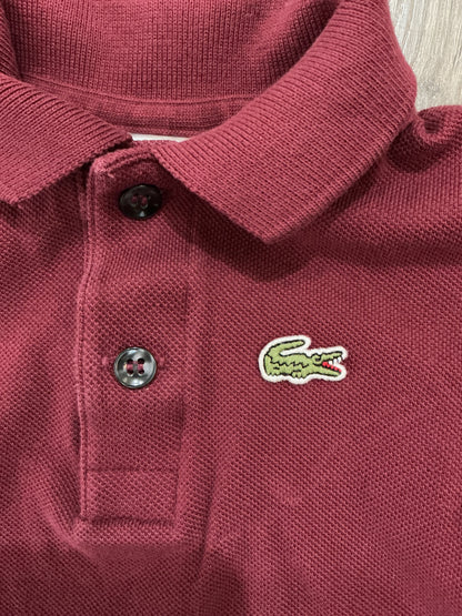Lacoste Classic Pique Polo Shirt Maroon Short Sleeve Polo Shirt Boys 2 Years