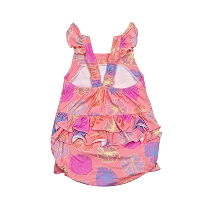 Seaflower Ruffle Bamboo Romper: 6-12M