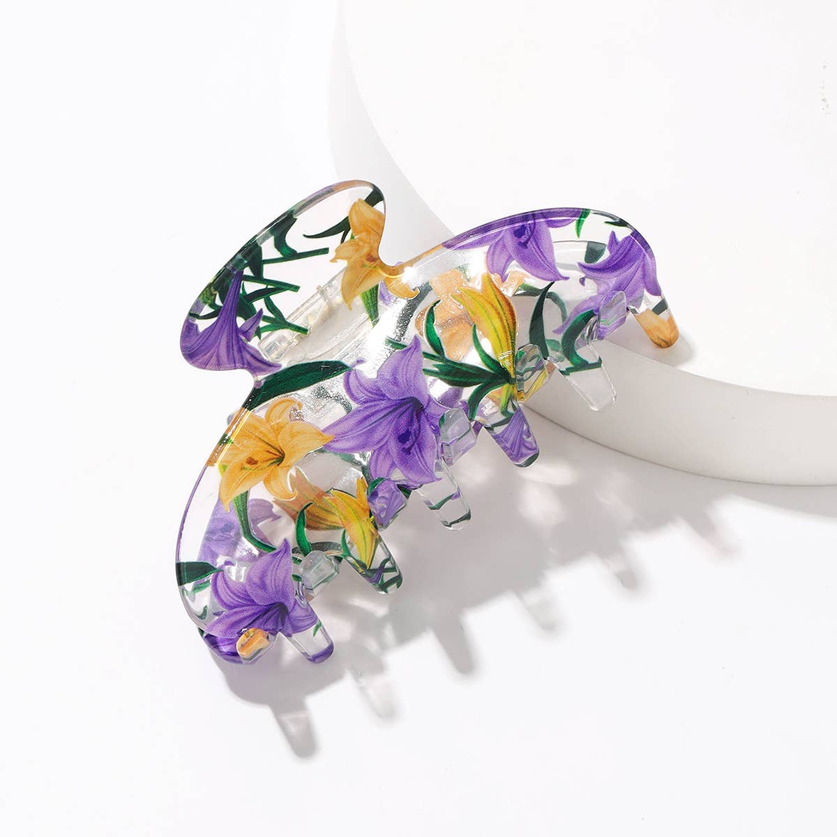 Lily Claw Clip: Purple Yellow