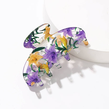 Lily Claw Clip: Purple Yellow