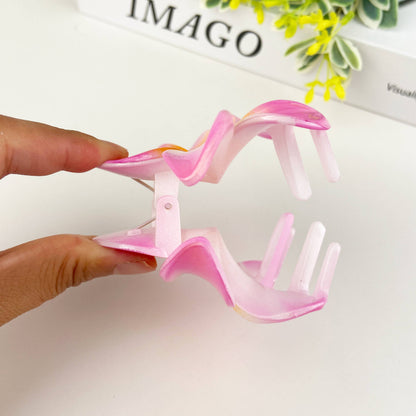 Plumeria Claw Clip, White