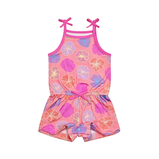 Seaflower Girl Shortie Bamboo Romper: 4T