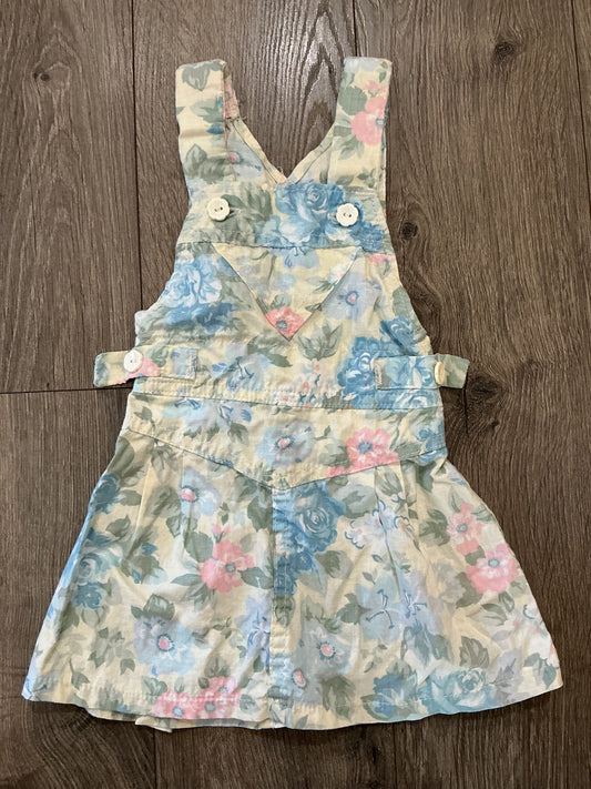 Zappers Girls Toddler Blue Floral Button Down Jumper Size 2T vintage