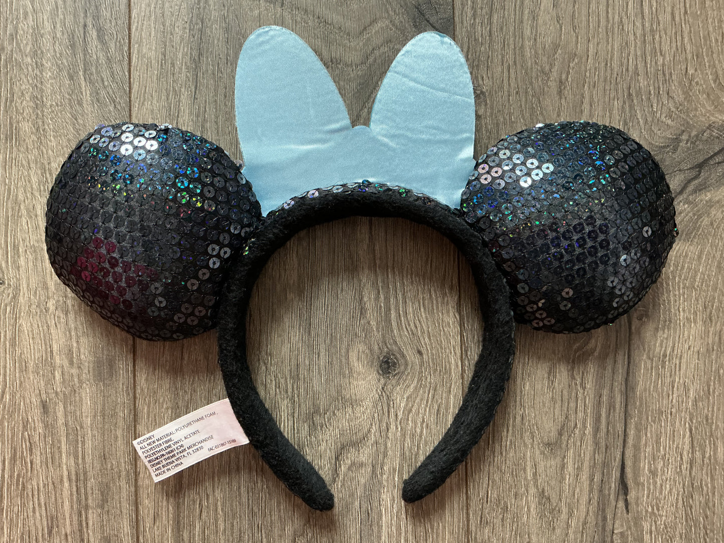 Disneyland 60th Anniversary Minnie Mouse Blue Gemstones Bow Ear Headband