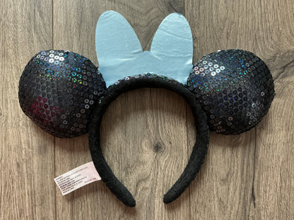 Disneyland 60th Anniversary Minnie Mouse Blue Gemstones Bow Ear Headband