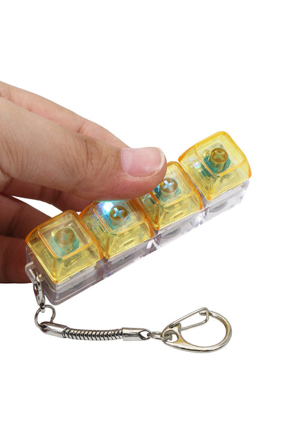 LED Light-Up Clear Clicky Keycap Keychain