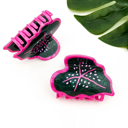 Green Leaf Hair Claw Clip