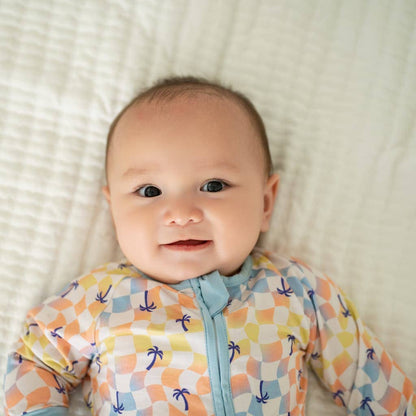 Sunset Checker Bamboo Coverall: 9-12M