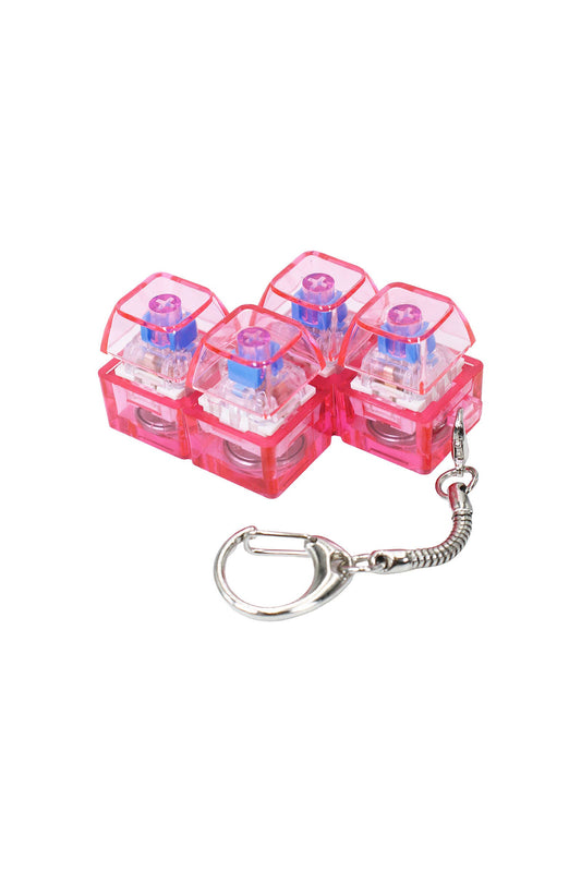 Clear Colorful LED Light-Up Clicky Keychain