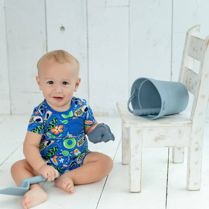 Beach Day Shortie Bamboo Romper: 12-18M
