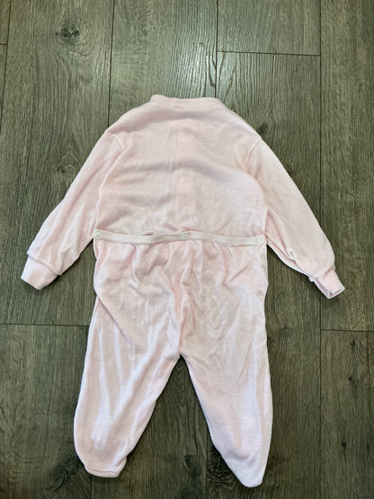 Little Me Pink bunny Footie Infant Girls Size XL Pre-owned one-piece
